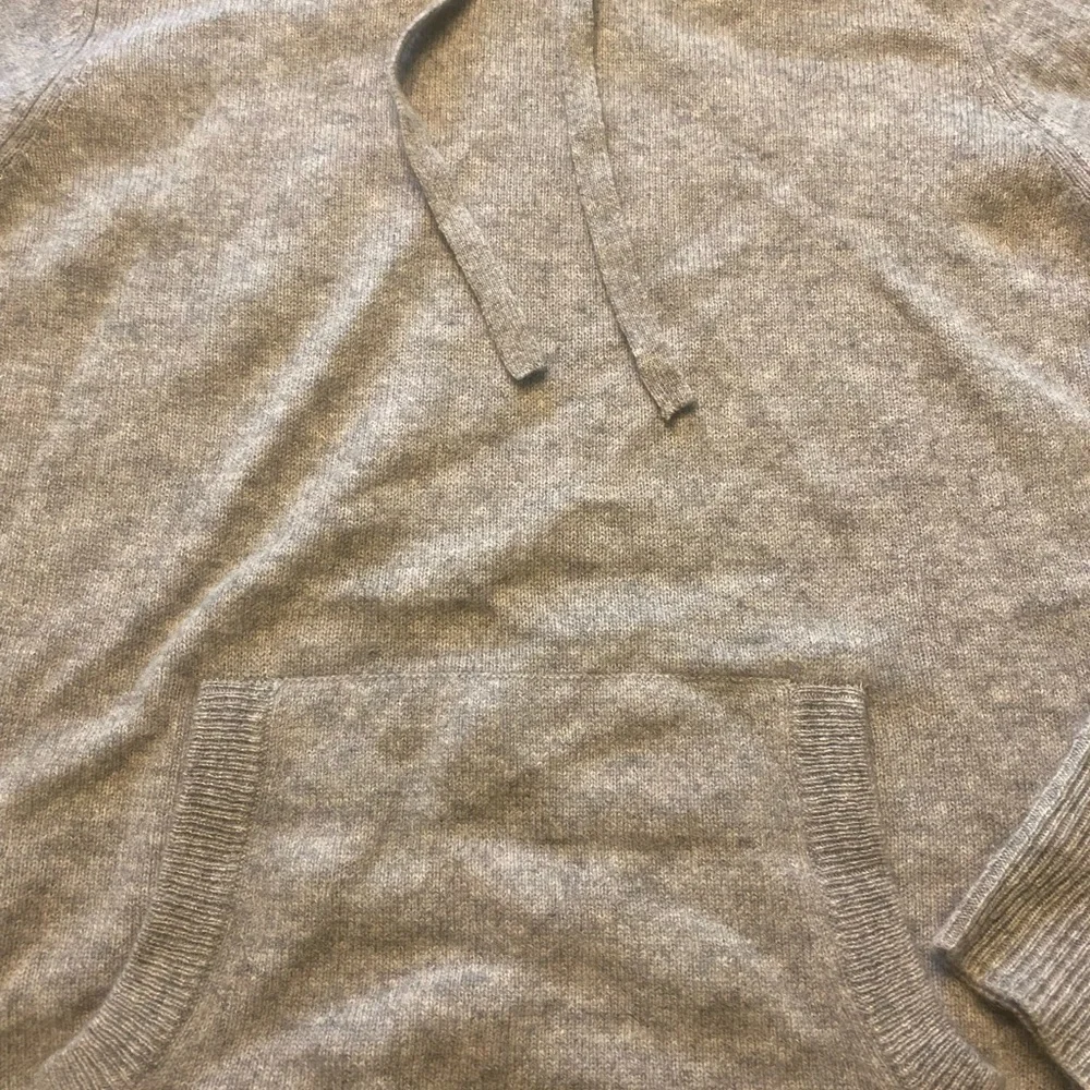 Saks Fifth Avenue Heather Gray Hooded Cashmere Sweater